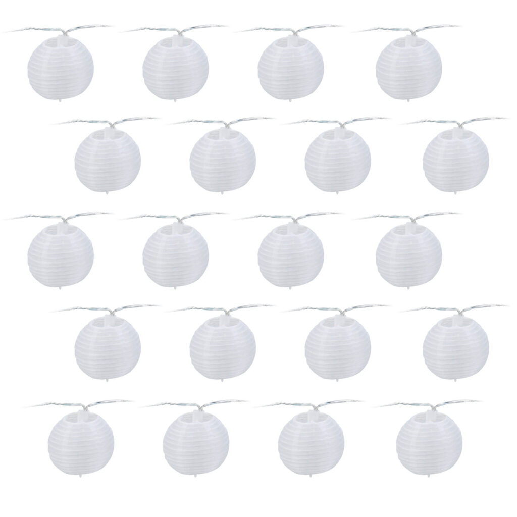 Lichterkette mit weissen Lampions, 20 Lämpchen, IP44