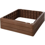 Gartenbeet-Rahmen, quadratisch, braun, 75,6 x 75,6 x 25 cm