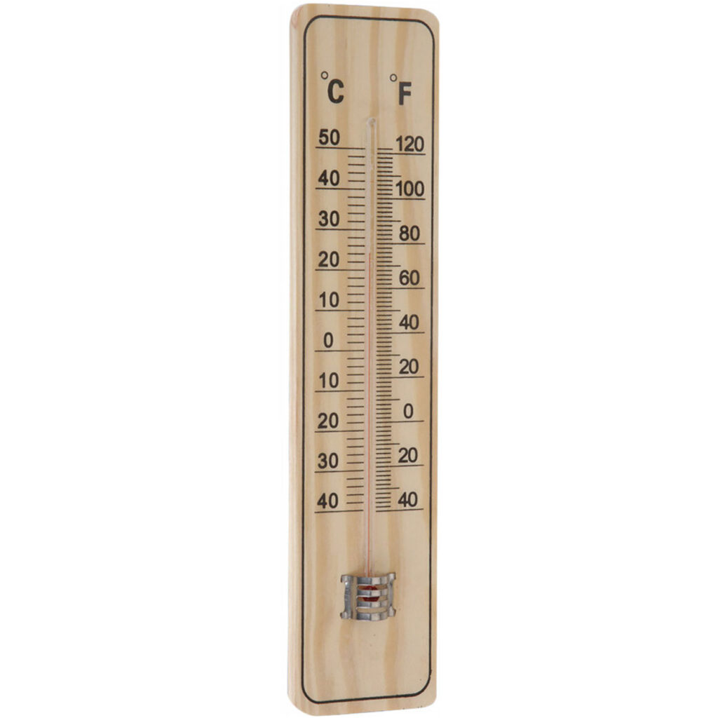 Analog-Garten-Thermometer aus Holz, 22,5 x 5 cm