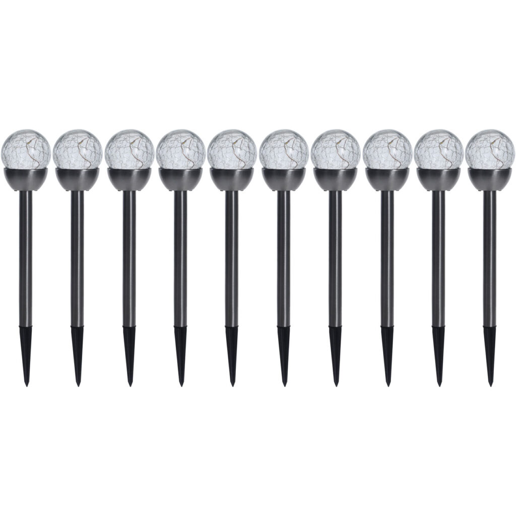 Solar-Kugellampe für den Garten, 10 Stück, 36 x Ø 6 cm
