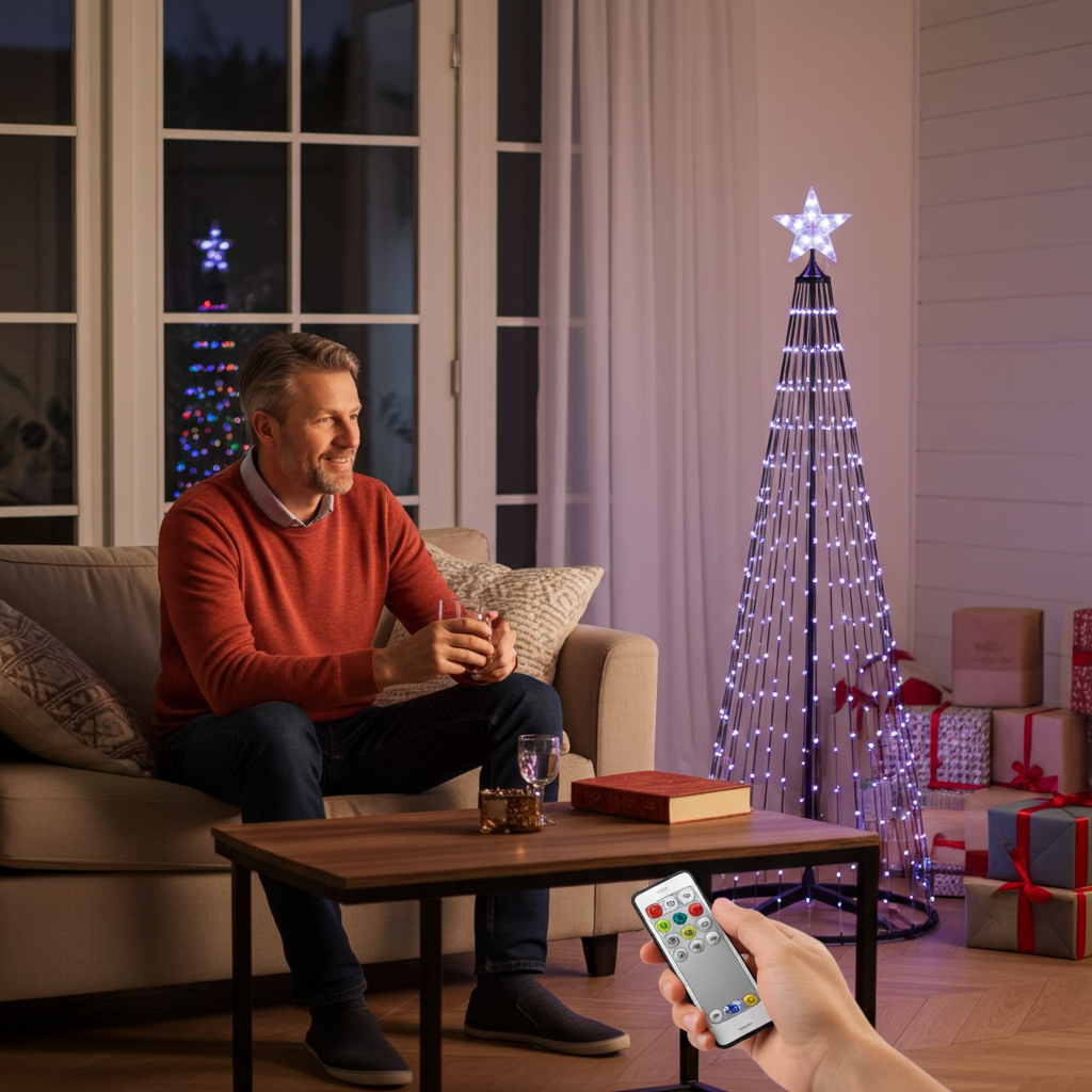 LED-Weihnachtsbaum Kegelform, mehrfarbig 178 LEDs, 150 cm