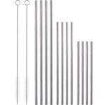 Trinkhalme aus Edelstahl, 14-teilig, 3 Grössen, inkl. 2 Reinigungsbürsten Trinkhalme aus Edelstahl, 14-teilig, 3 Grössen, inkl. 2 Reinigungsbürsten