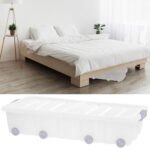 Unterbett-Box mit Rollen, 77 x 37 x 17cm, transparent