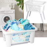 Wäschekorb mit Beinen, weiss, 60 x 40 x 60 cm Wäschekorb mit Beinen, weiss, 60 x 40 x 60 cm