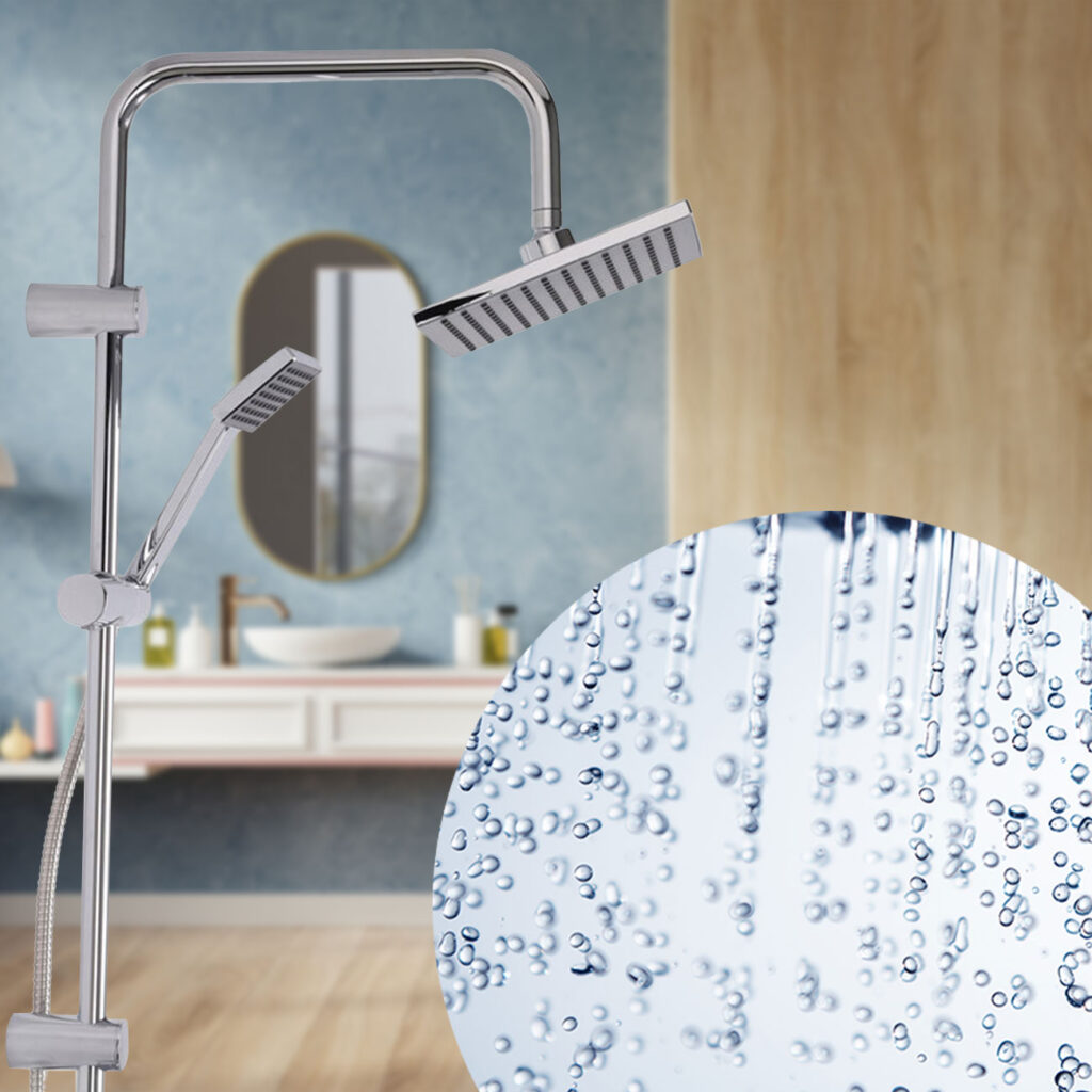 Regendusche, Chrom, Set mit Brausekopf und Halterung