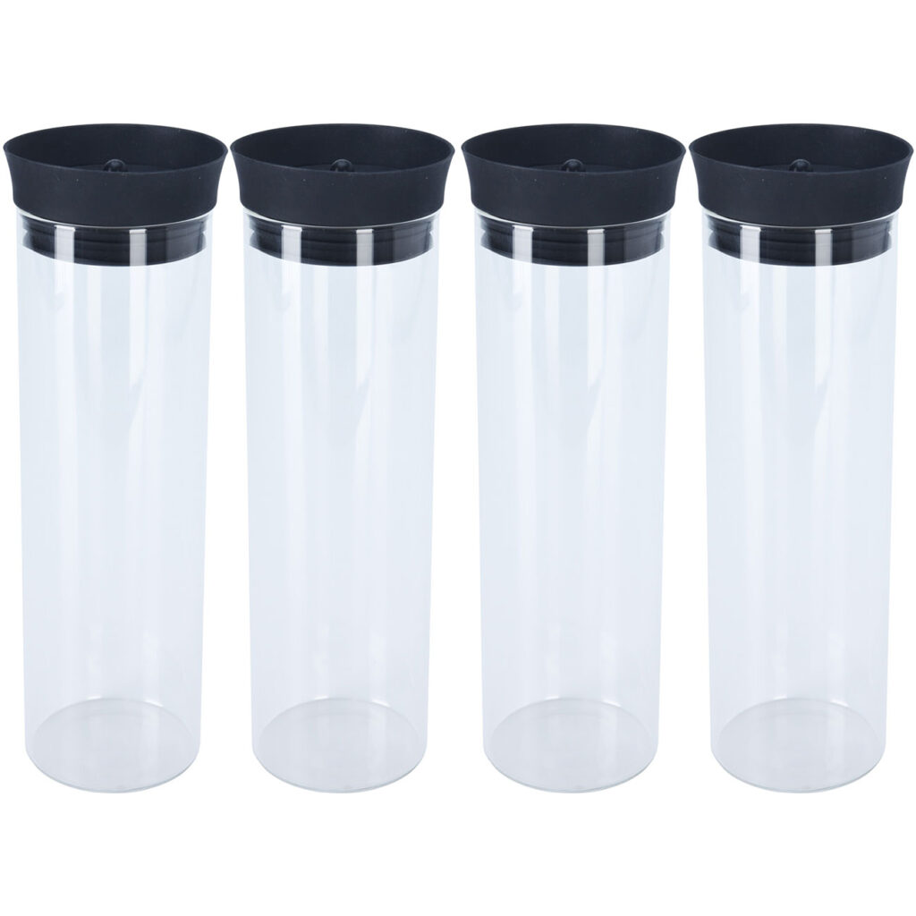 4er-Set Glaskaraffe aus Borosilikatglas, 1L