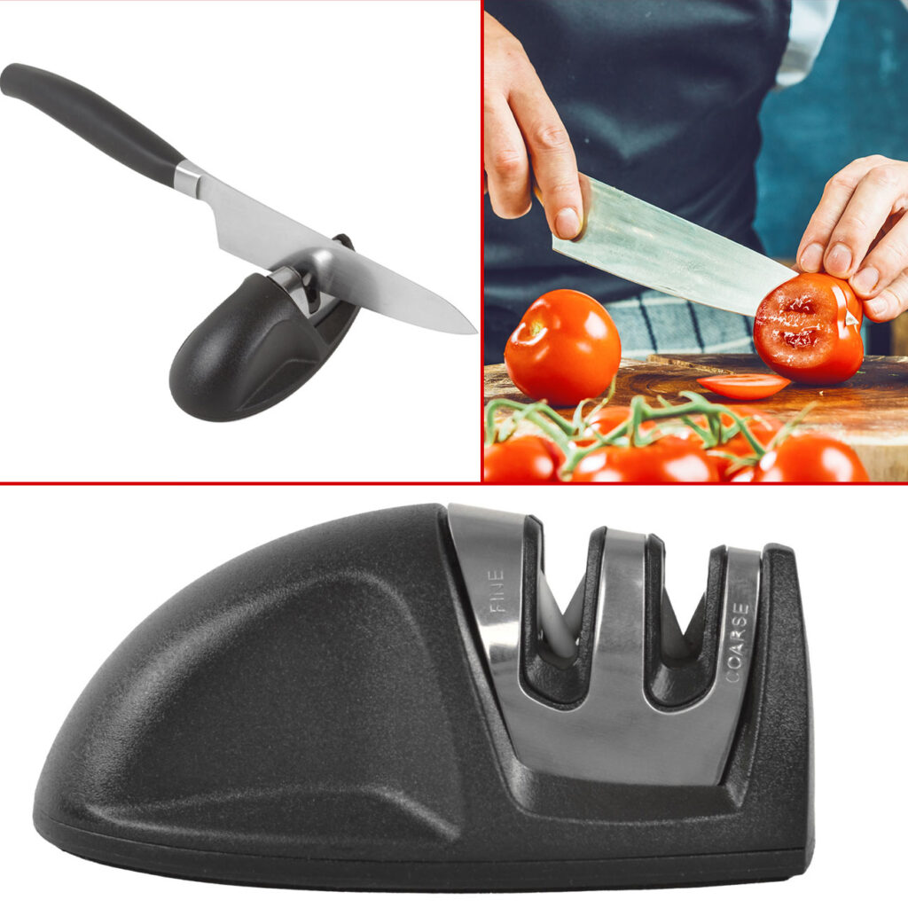 Messerschärfer mit 2 Schleifeinstellungen Messerschärfer mit 2 Schleifeinstellungen