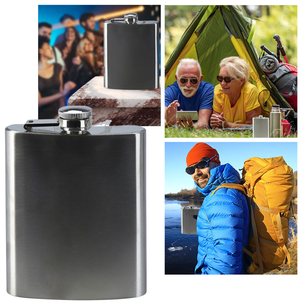 Flachmann aus Edelstahl, ca. 200 ml