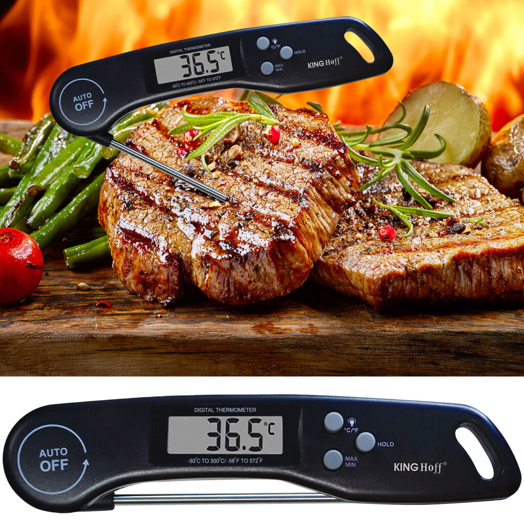 Koch- und Grillthermometer, -50 °C bis 300 °C, drehbares Display