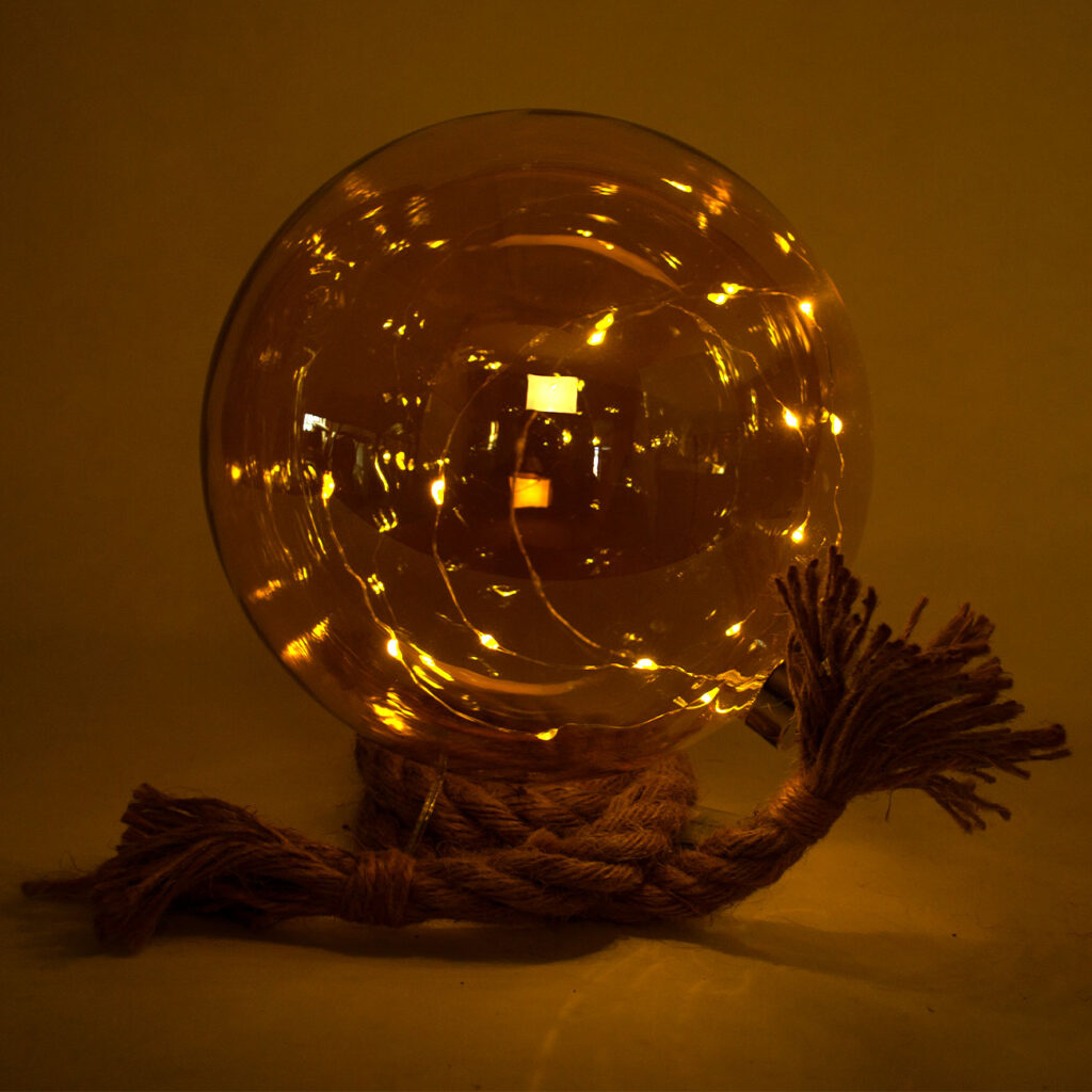 LED-Weihnachtskugel aus Glas mit Timer-Funktion, Ø 15 cm, warmweiss