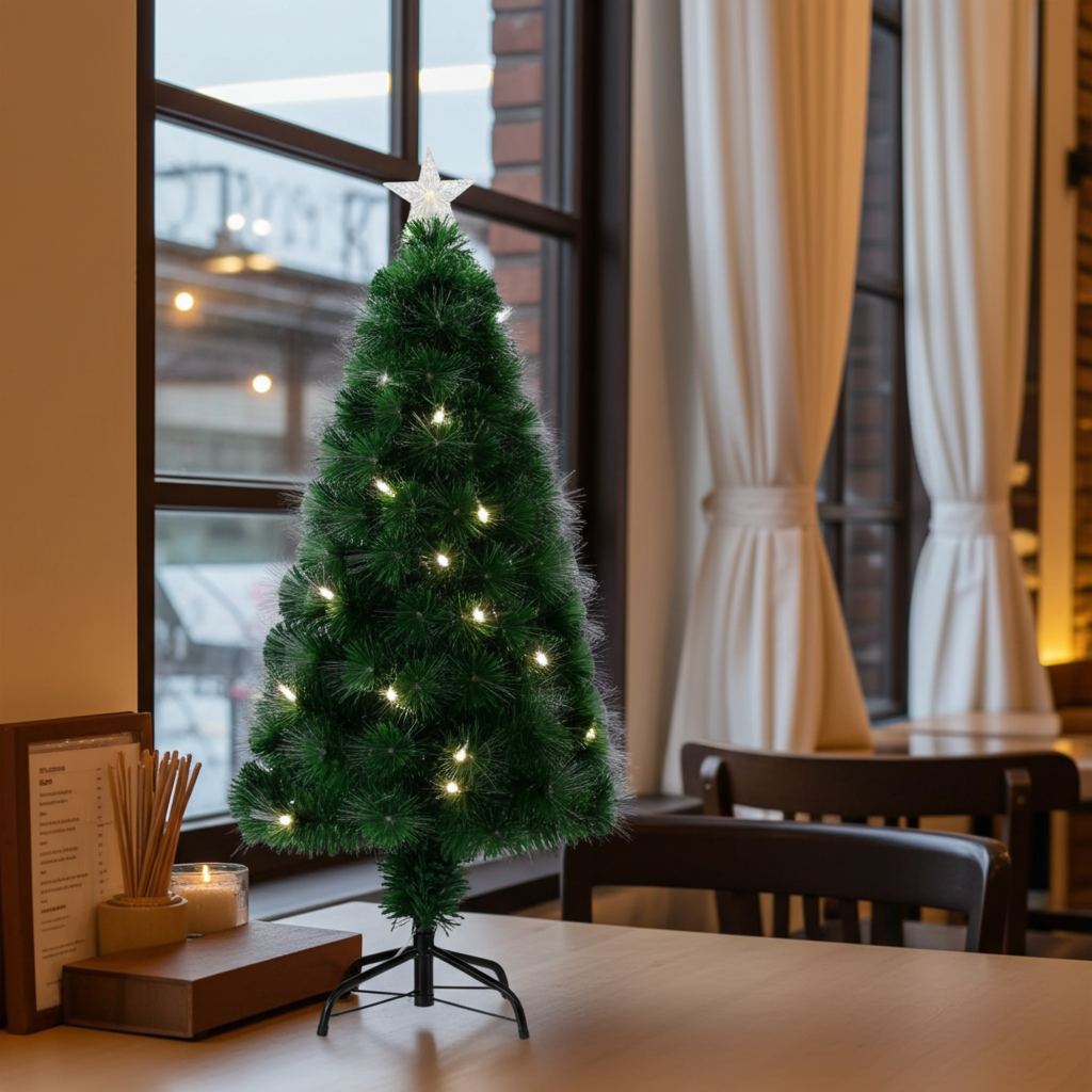 Weihnachtsbaum in Naturfaseroptik mit 60 LEDs warmweiss & LEDs Sternspitze, H 60 cm