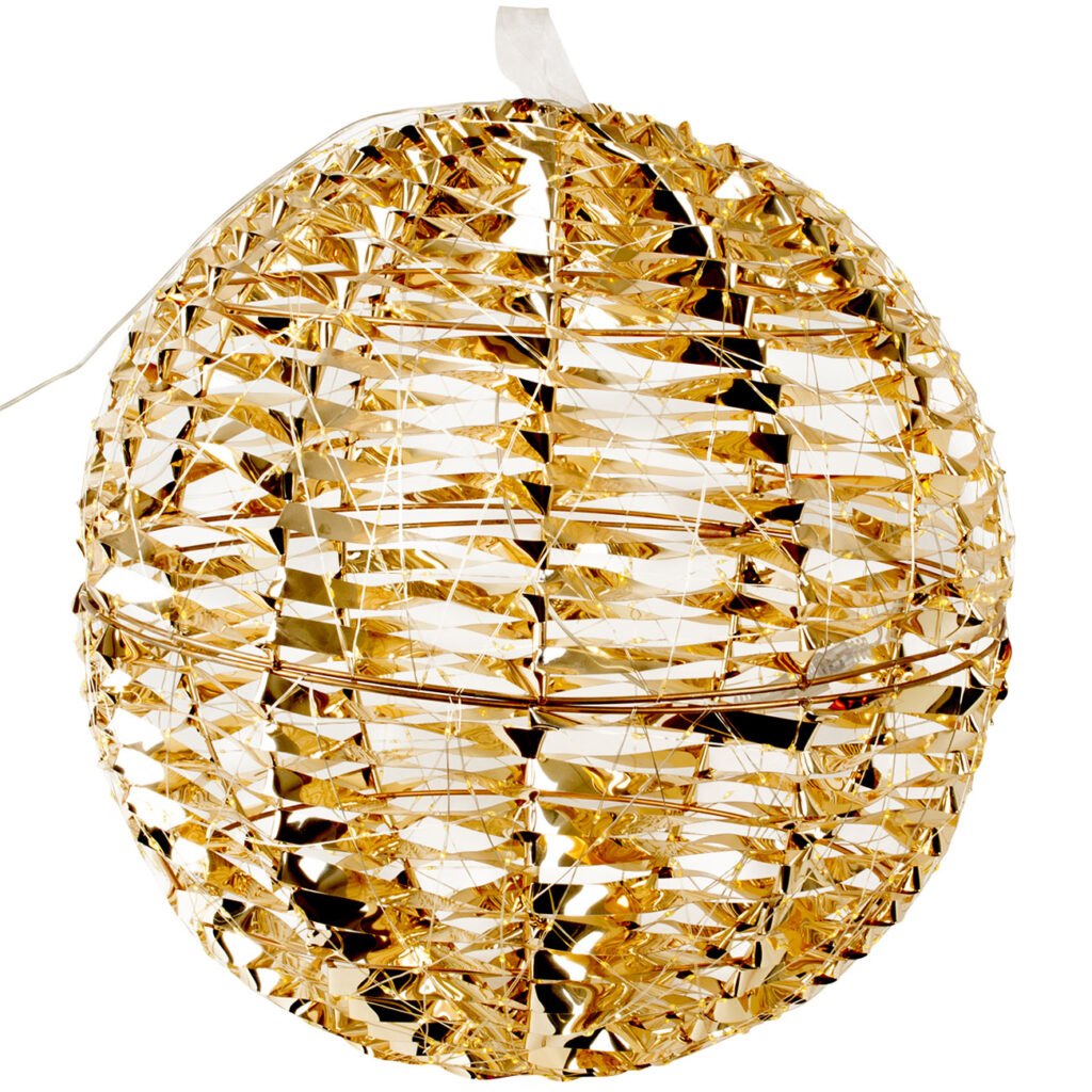 Weihnachtskugel mit 720 warmweissen Micro-LEDs, Goldfarben, Ø 40 cm