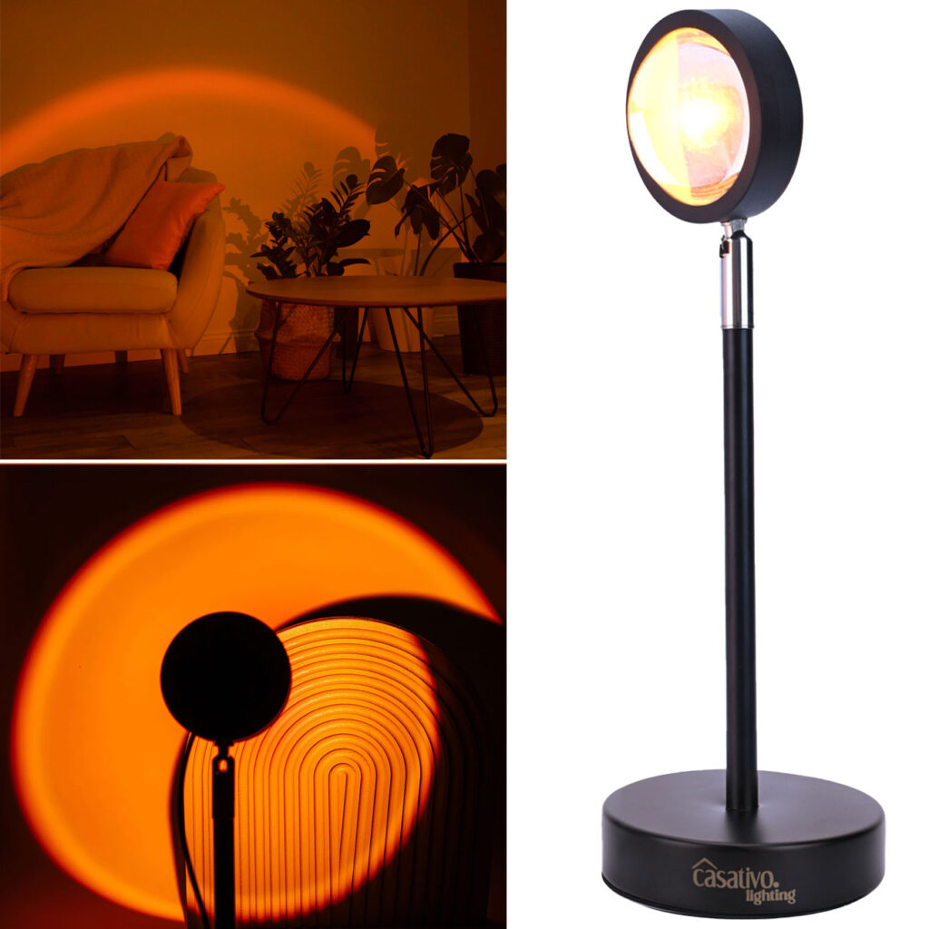 LED Sonnenuntergang Projektionslicht aus Aluminium, 180° schwenkbar