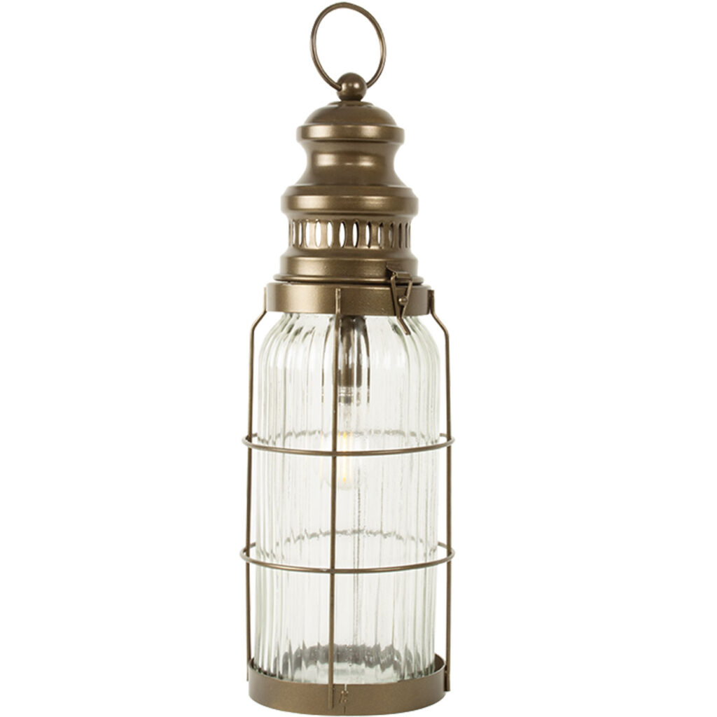 Retro LED-Laterne im Industrial Vintage Stil, H38 cm