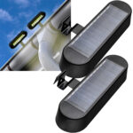 2er Set Solar-Dachrinnenbeleuchtung, schwarz