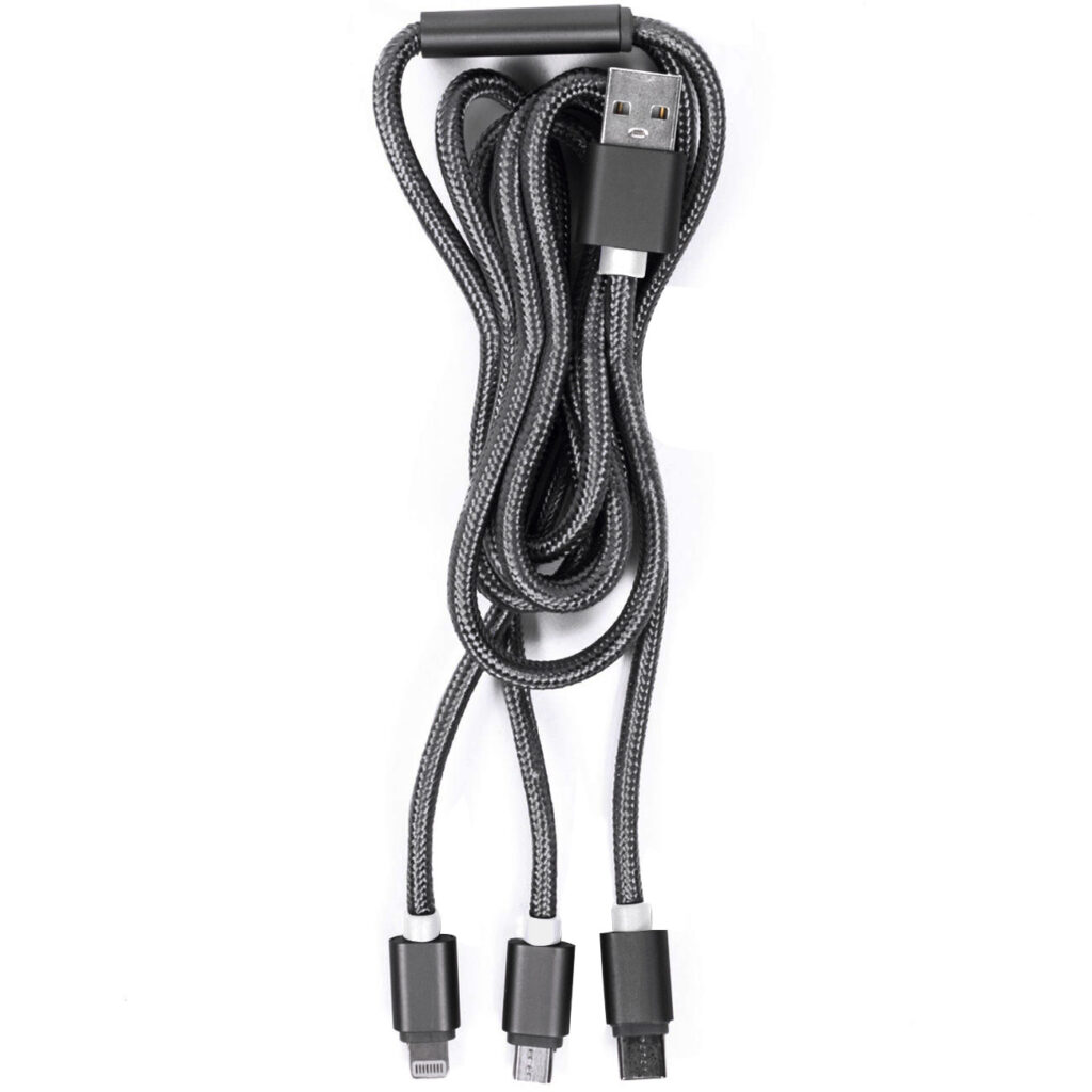 3in1 Universal USB-Ladekabel, Micro-USB, USB Typ C & Lightning, 120 cm