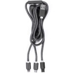 3in1 Universal USB-Ladekabel, Micro-USB, USB Typ C & Lightning, 120 cm