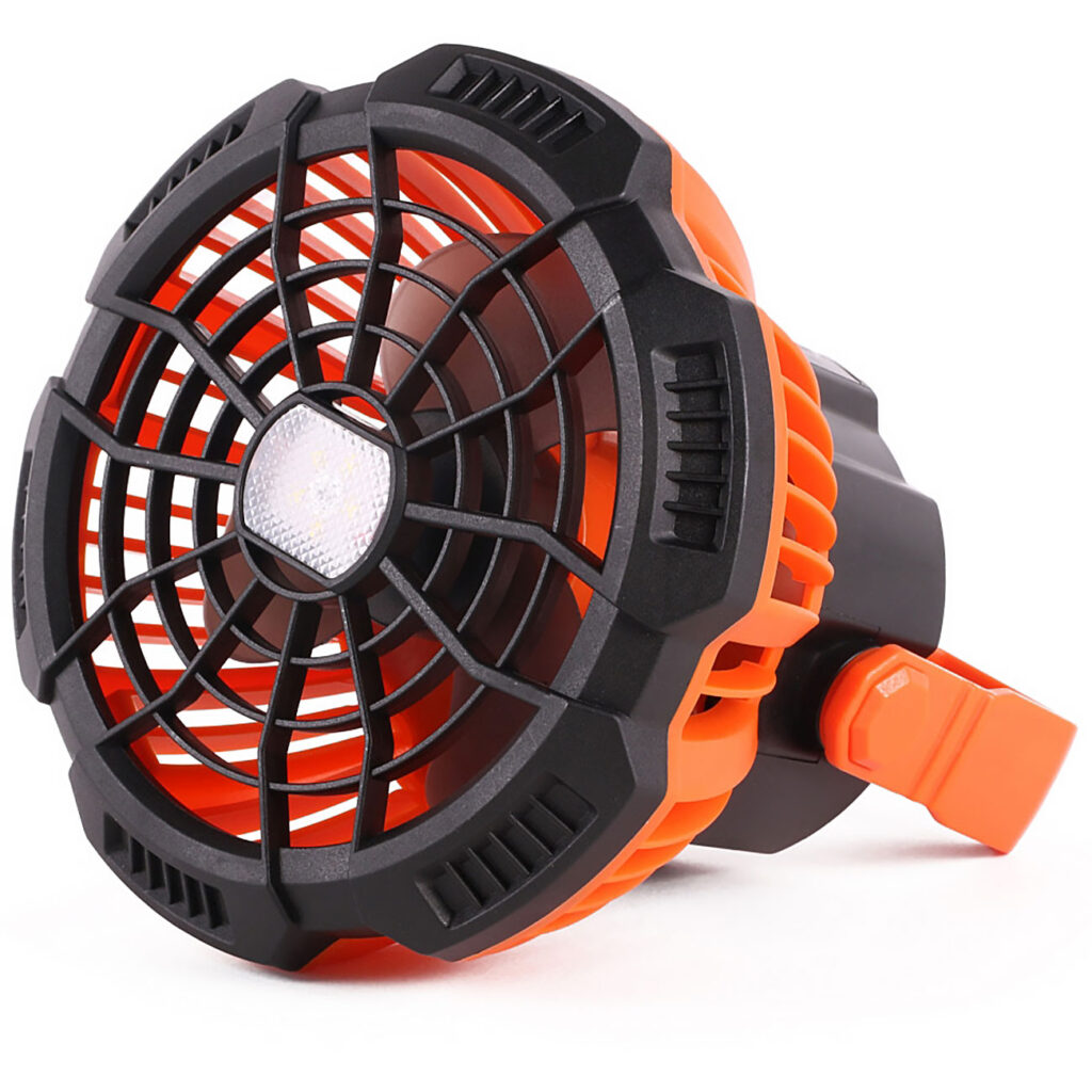 Camping-Ventilator mit LED-Licht & Powerbank, 13 x Ø 17 cm