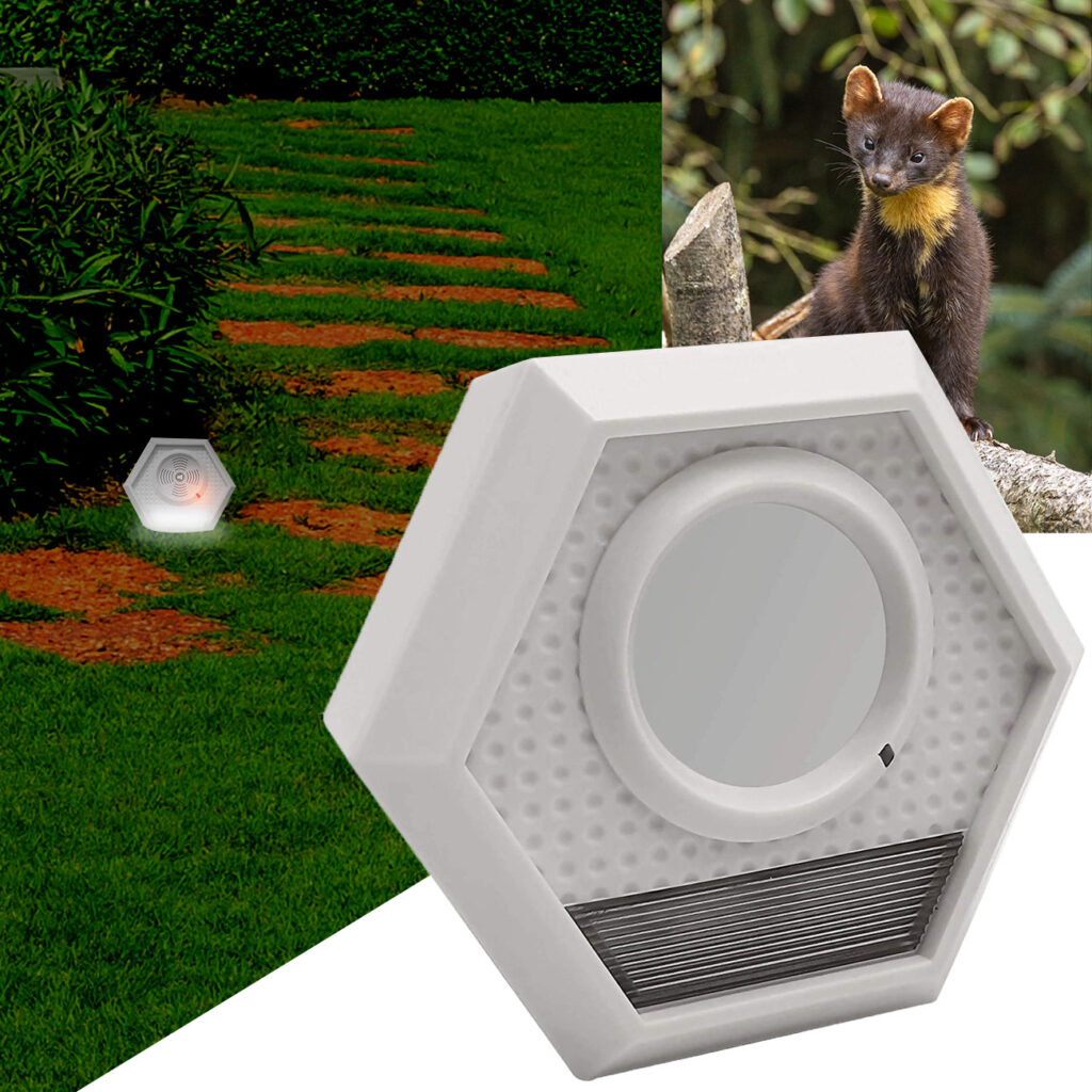 XL Ultraschall Tiervertreiber mit Blitzlicht, bis zu 200 m²
