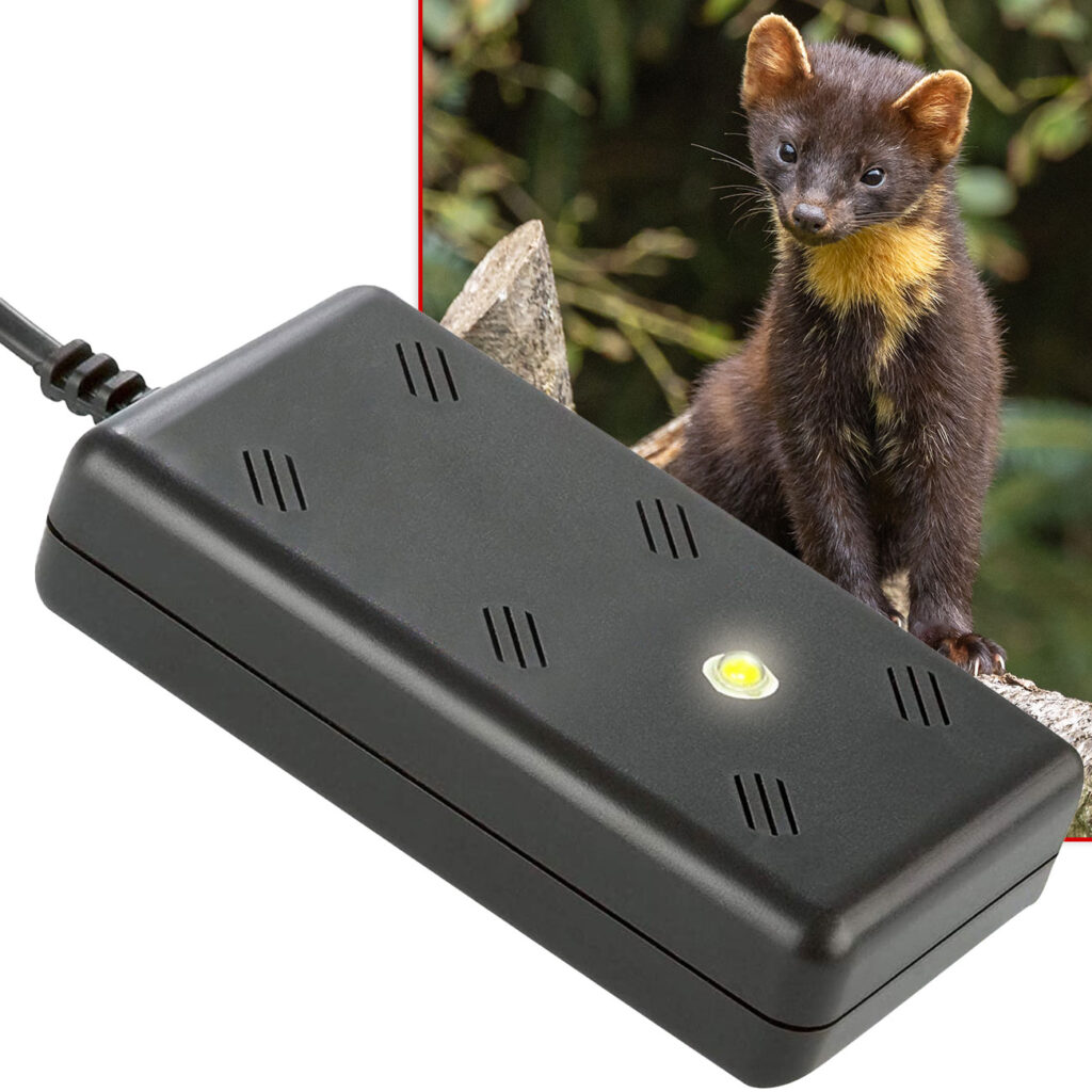 Marder-Abwehr mit Ultraschall und Blitzlicht, 230V