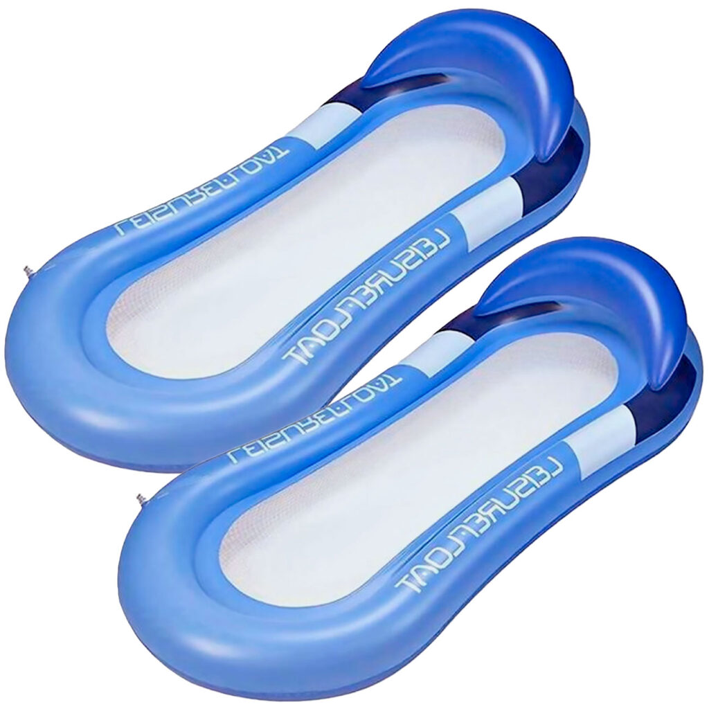 2er-Set Aufblasbare Wasser-Luftmatratze, blau, 160 x 90cm, bis 120kg