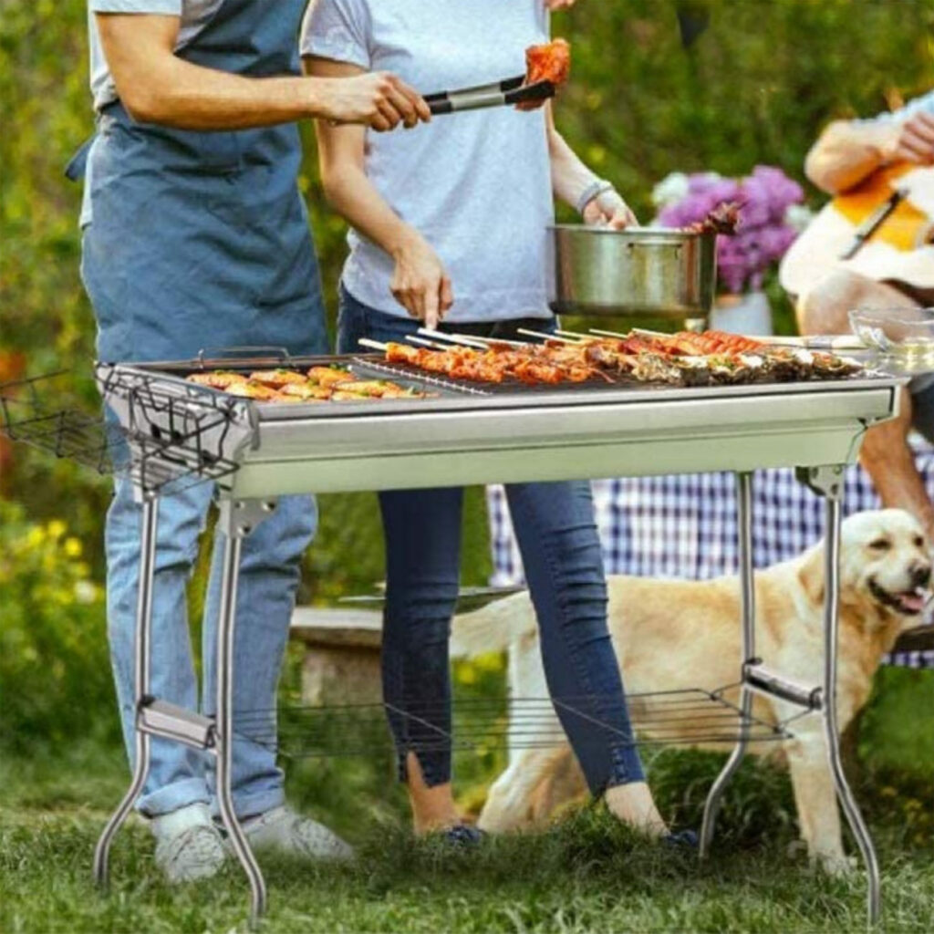 Camping-Grill mit Transporttasche,  60 x 40 cm