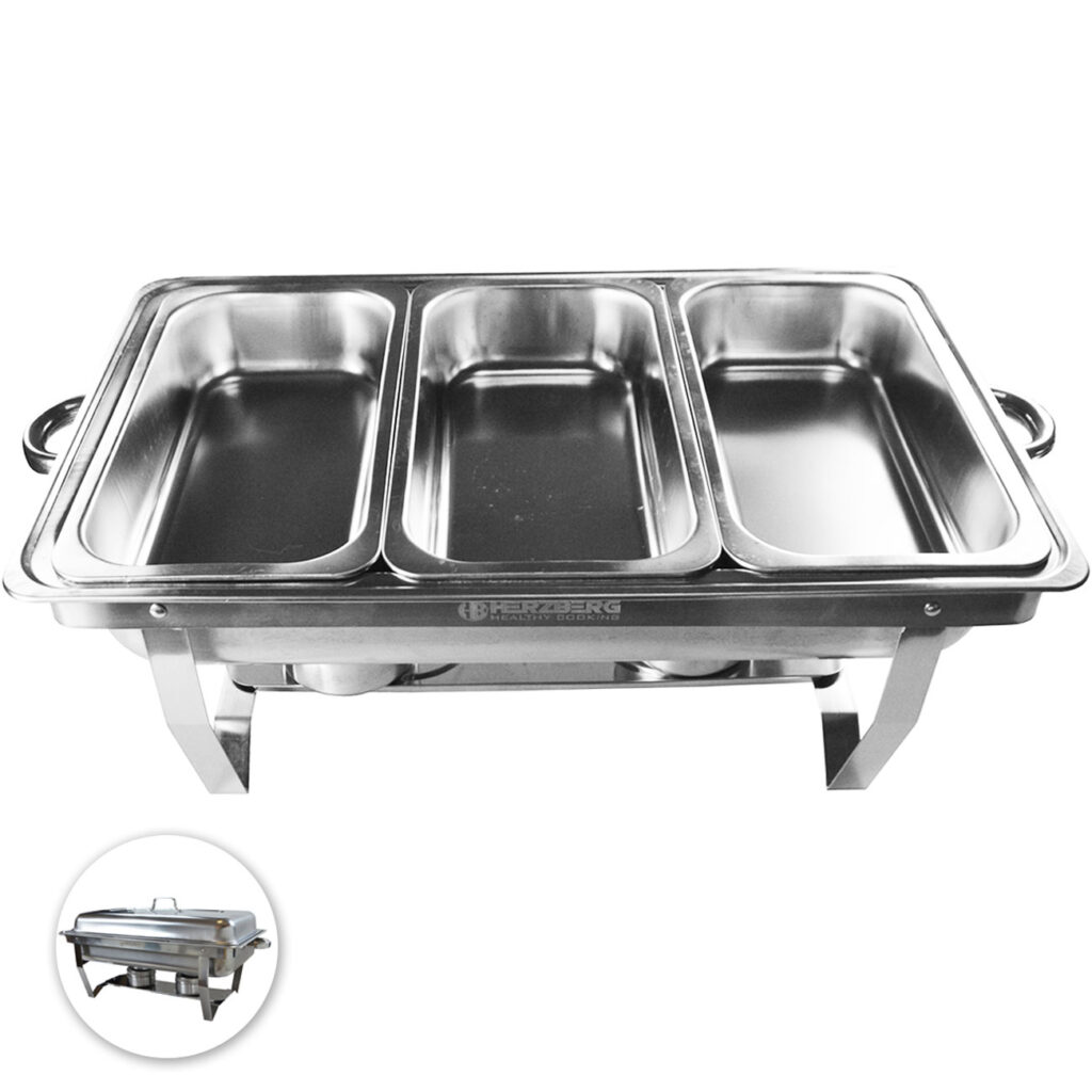 Speisewärmer mit 3 Schalen, 60,5 x 36 x 15,5 cm
