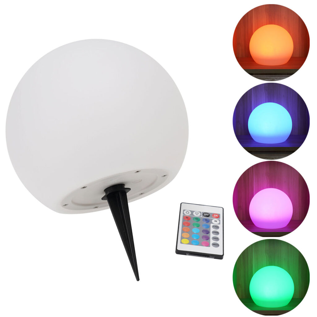 LED-Leuchtkugel mit Fernbedienung, solarbetrieben, RGBW, 60 Lu, IP67, Ø 20 cm