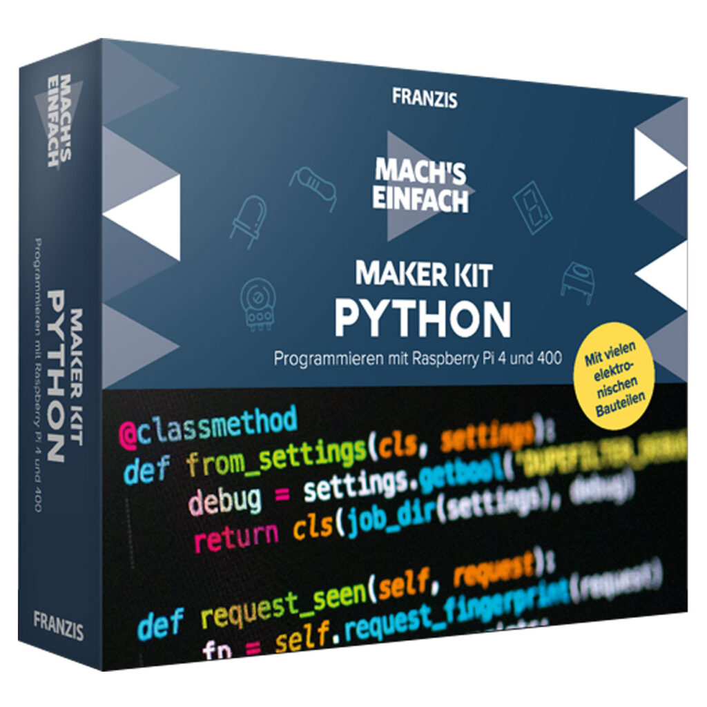 Python lernen, Kit für Raspberry Pi 4 und 400, inkl. aller Bauteilen und Handbuch