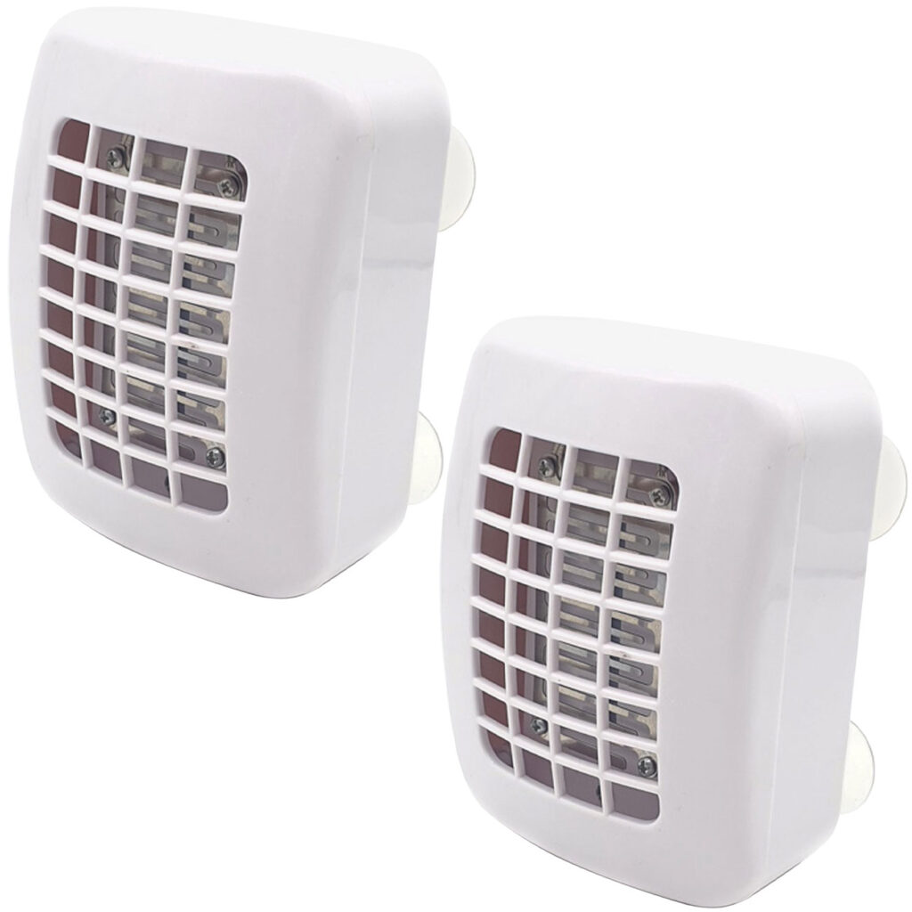 2er-Set Insektenvernichter, solarbetrieben, mit Saugnäpfen für Fenster