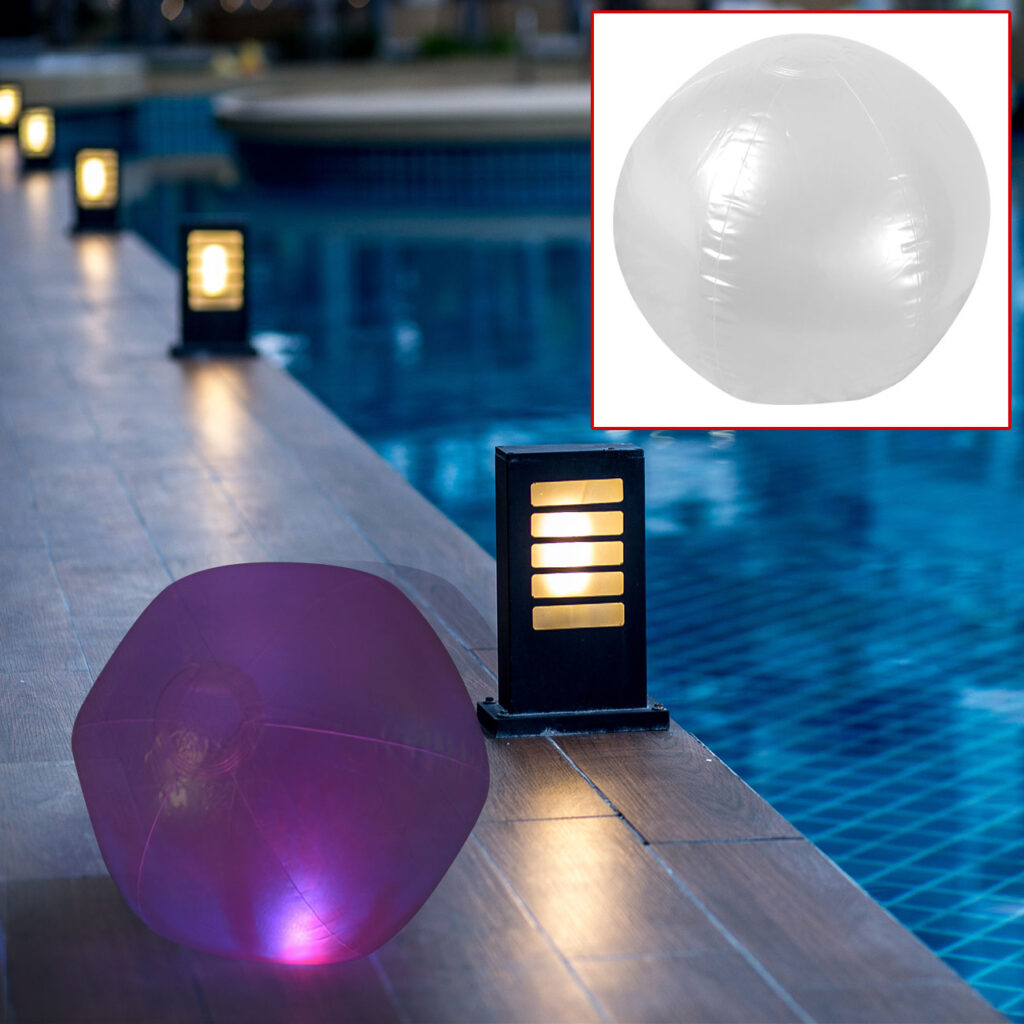 LED-Wasserball mit Farbwechsel, Ø 20 cm, transparent