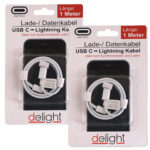 2er-Set USB-C Lightning Ladekabel, 1m, weiss