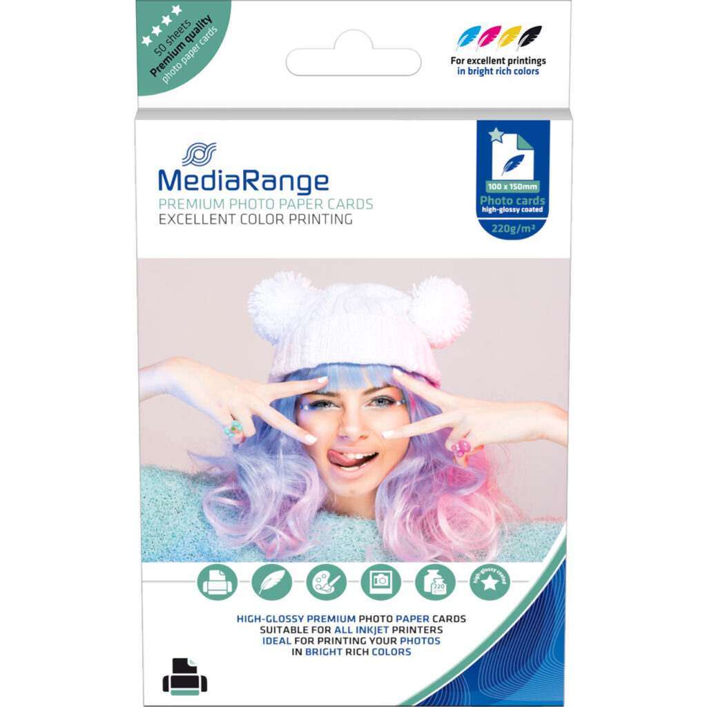 Professionelles A6 Fotopapier für Tintenstrahldrucker, 220g/m², hochglanz, 50 Stück