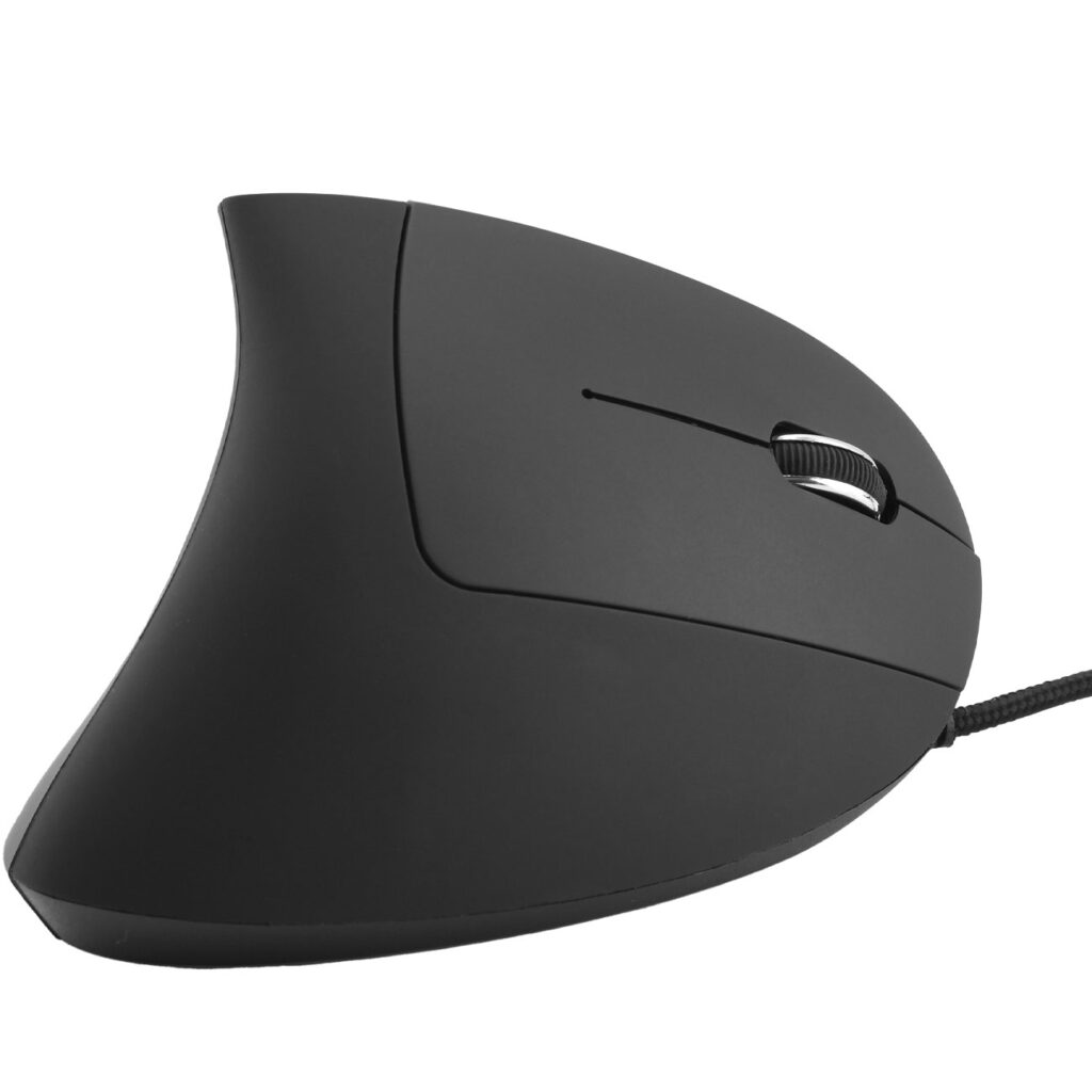 Ergonomische 6-Tasten-Maus für Rechtshänder, schwarz