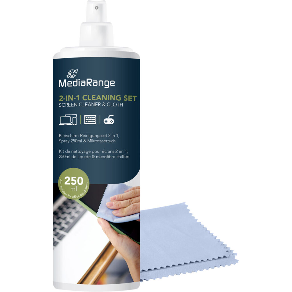 Bildschirmreiniger mit Mikrofasertuch, 250 ml Bildschirmreiniger mit Mikrofasertuch, 250 ml
