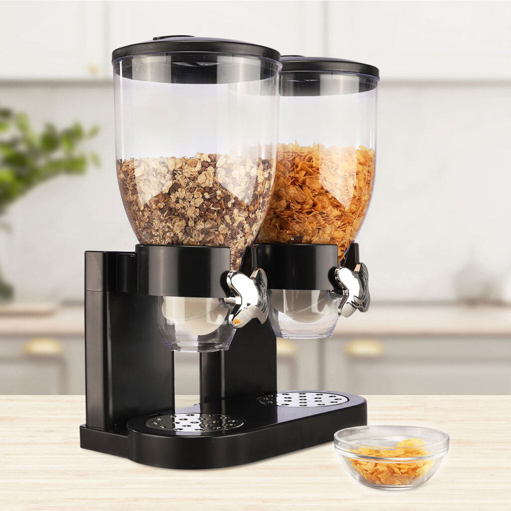 Müslispender mit 2 Behältern je 3,5 L, schwarz Müslispender mit 2 Behältern je 3,5 L, schwarz