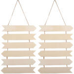 2er-Set 6 hängende Pfeile, Dekoration aus Holz, 29 x 40 cm