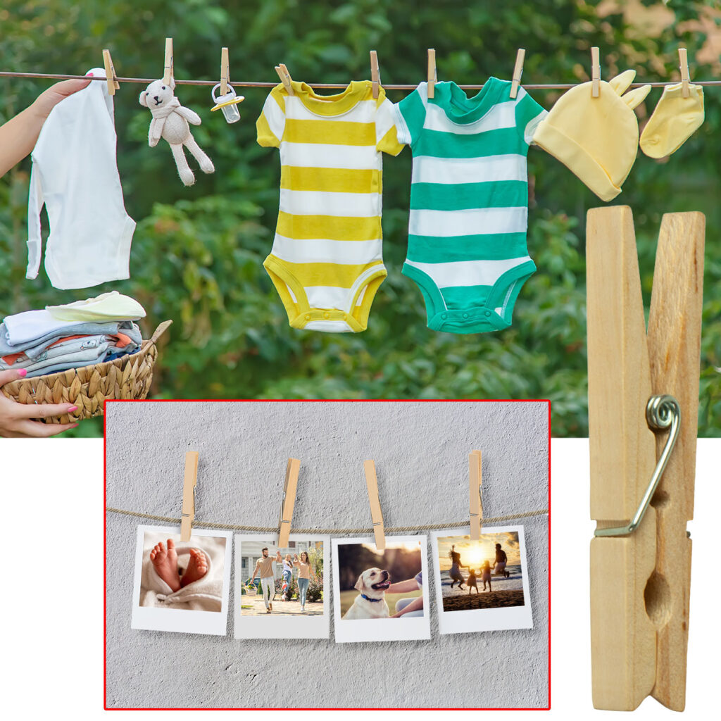 Wäscheklammern aus Holz, 48 Stück, natur Wäscheklammern aus Holz, 48 Stück, natur