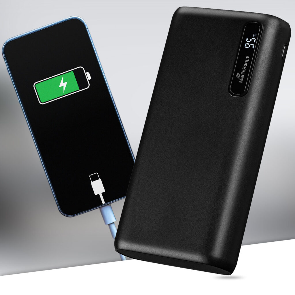 Powerbank, 20.000mAh mit 3 Anschlüssen für USB-A und USB-C