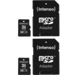 2er-Set microSDHC-Speicherkarte, 32 GB, Class 10, inkl. SD-Adapter