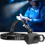Stirnlampe mit flexiblen Kopfband und Zoomfunktion, IP44