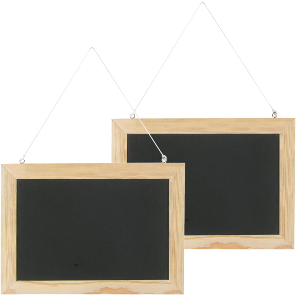 2er-Set Schreibtafel zum Aufhängen, schwarz, braun, 21 x 29 cm