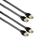 2er-Set Hama 4K HDMI Highspeed Kabel 3 m, Ethernet, vergoldet, doppelt geschirmt, UHD