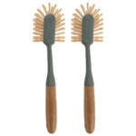 2er-Set Spülbürste mit Bambusgriff, Abwaschbürste, 28 x 7 x 6 cm