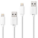 2er-Set iPhone Ladekabel, Lightning Kabel, USB-A, Apple MFi Zertifiziert, 1 m, weiss