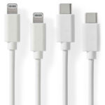 2er-Set iPhone Ladekabel, Lighting Kabel, USB-C, MFi Zertifiziert, 1 m, weiss 2er-Set iPhone Ladekabel, Lighting Kabel, USB-C, MFi Zertifiziert, 1 m, weiss