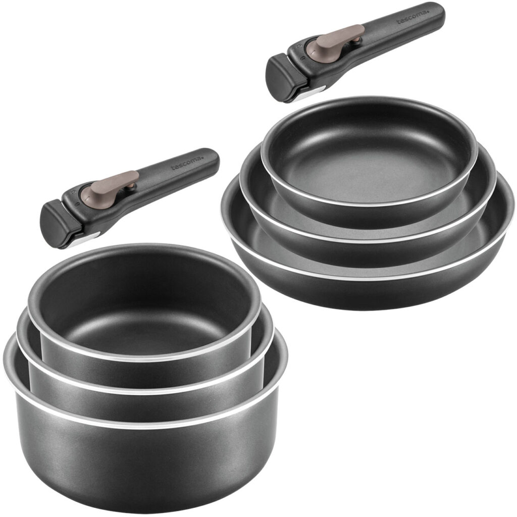 Kochgeschirr-Set mit abnehmbaren Griff, 6-tlg Kochgeschirr-Set mit abnehmbaren Griff, 6-tlg