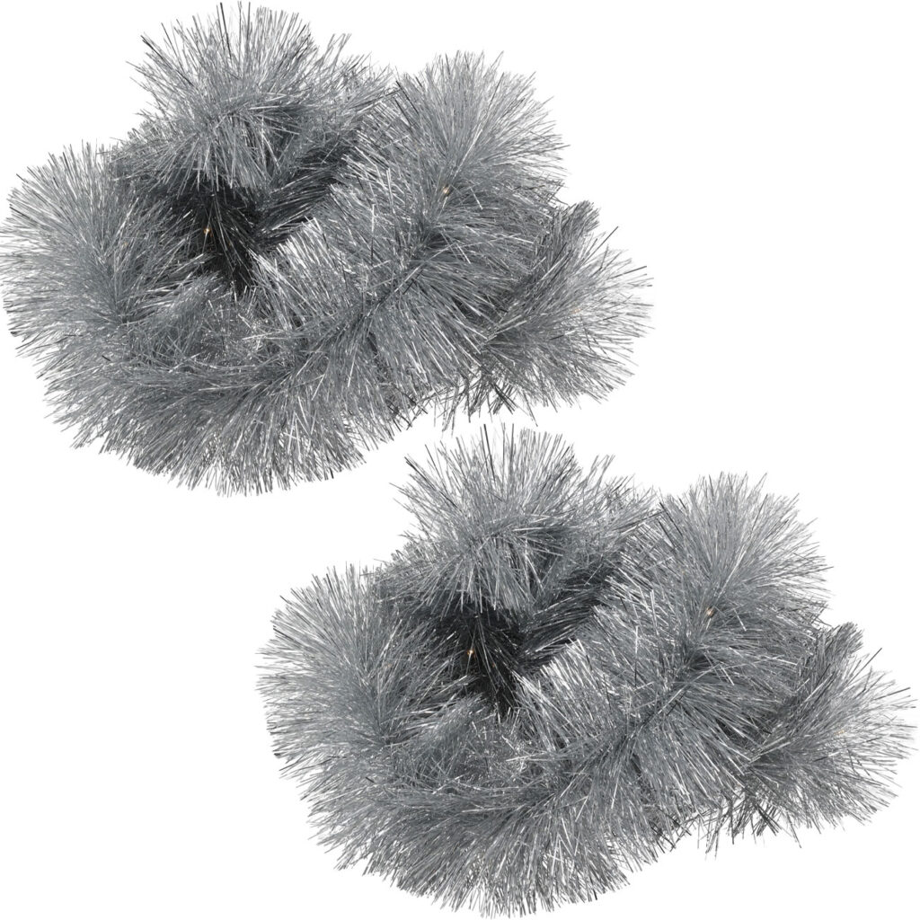 2er-Set LED-Lametta Girlande, silber, 2,7 m 2er-Set LED-Lametta Girlande, silber, 2,7 m