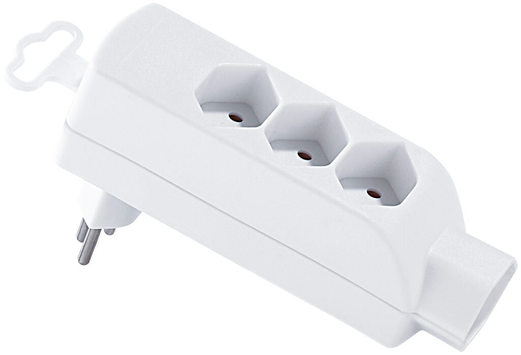 Steckdosenleiste 4-fach mit Abzweigstecker drehbar, 2er-Pack