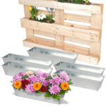 6er-Set Pflanzkasten für Europaletten, Blumenkübel aus verzinktem Metall 6er-Set Pflanzkasten für Europaletten, Blumenkübel aus verzinktem Metall